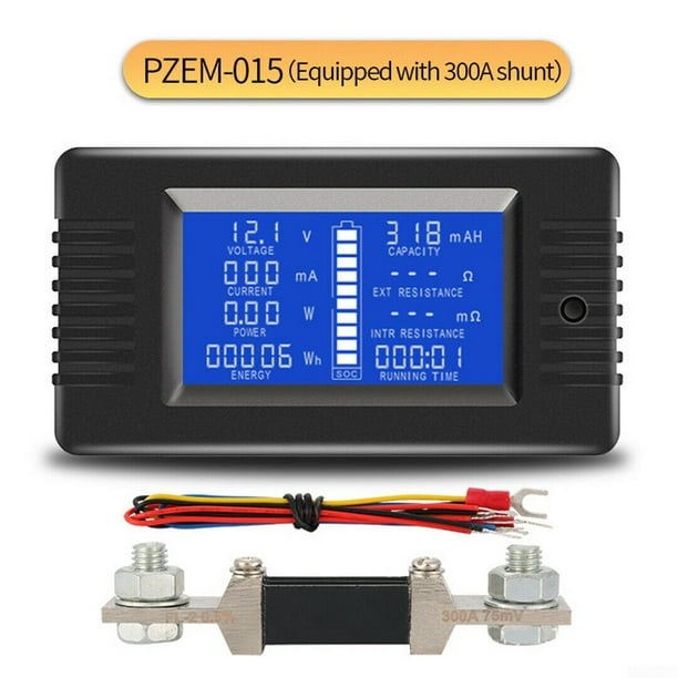 LCD Display DC Battery Monitor Meter 0-200V Volt Amp For Cars RV Solar System